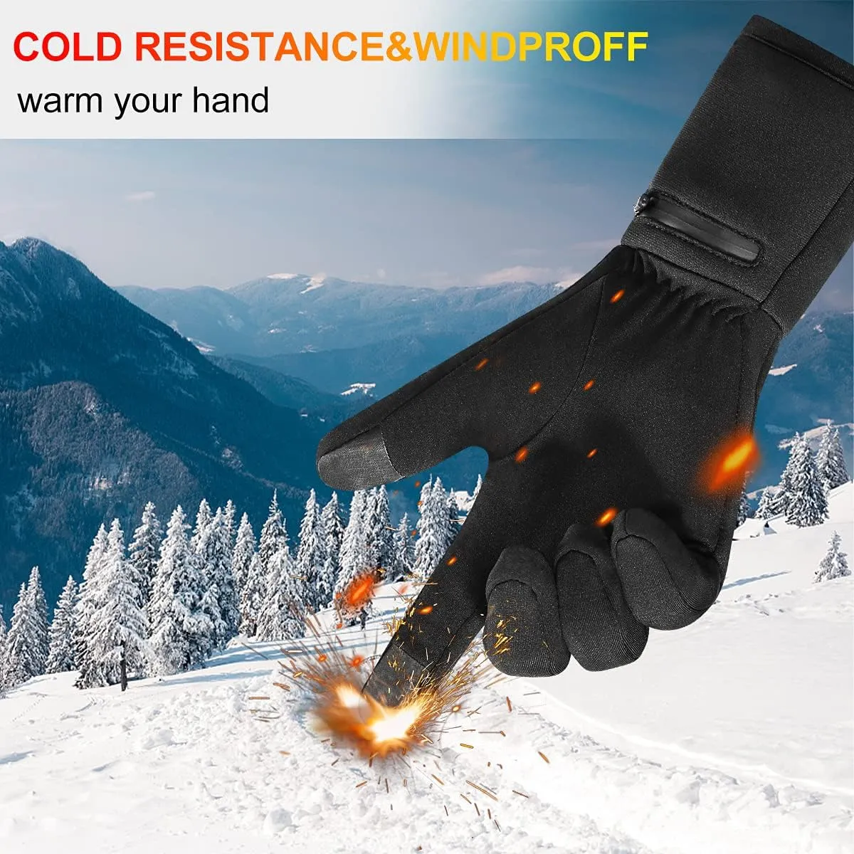 SAVIOR HEAT Heated Gloves, Battery Electric Heated Glove Liners for Men Women Ultra-Thin Hand Warmers Rechargeable Touchscreen Winter Gloves for Outdoor Sports, Black