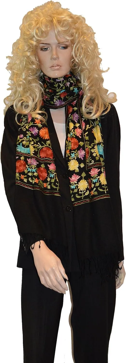 Shawl,Scarf,Wrap,Stole (Allover Crewel embroidery)