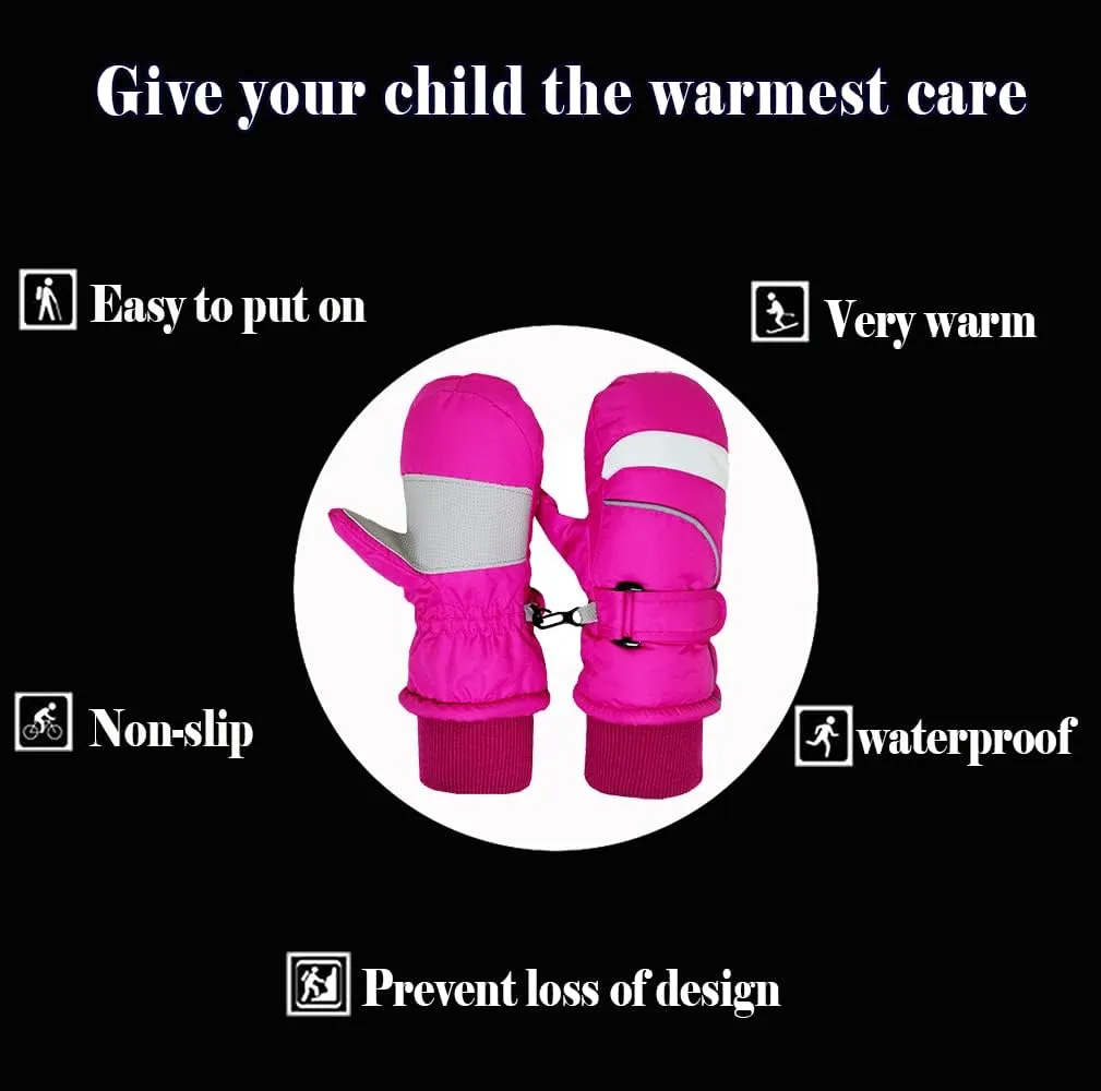 Ski gloves kids mittens winter baby snow gloves toddler mittens waterproof toddler mittens for girls and boys2-7Y