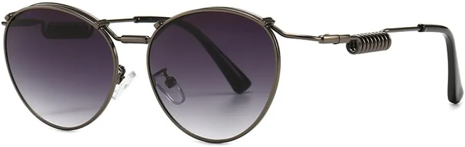 Steampunk Cat Eye Sunglasses Men Women Vintage Metal Spring Legs Punk Sun Glasses For Male