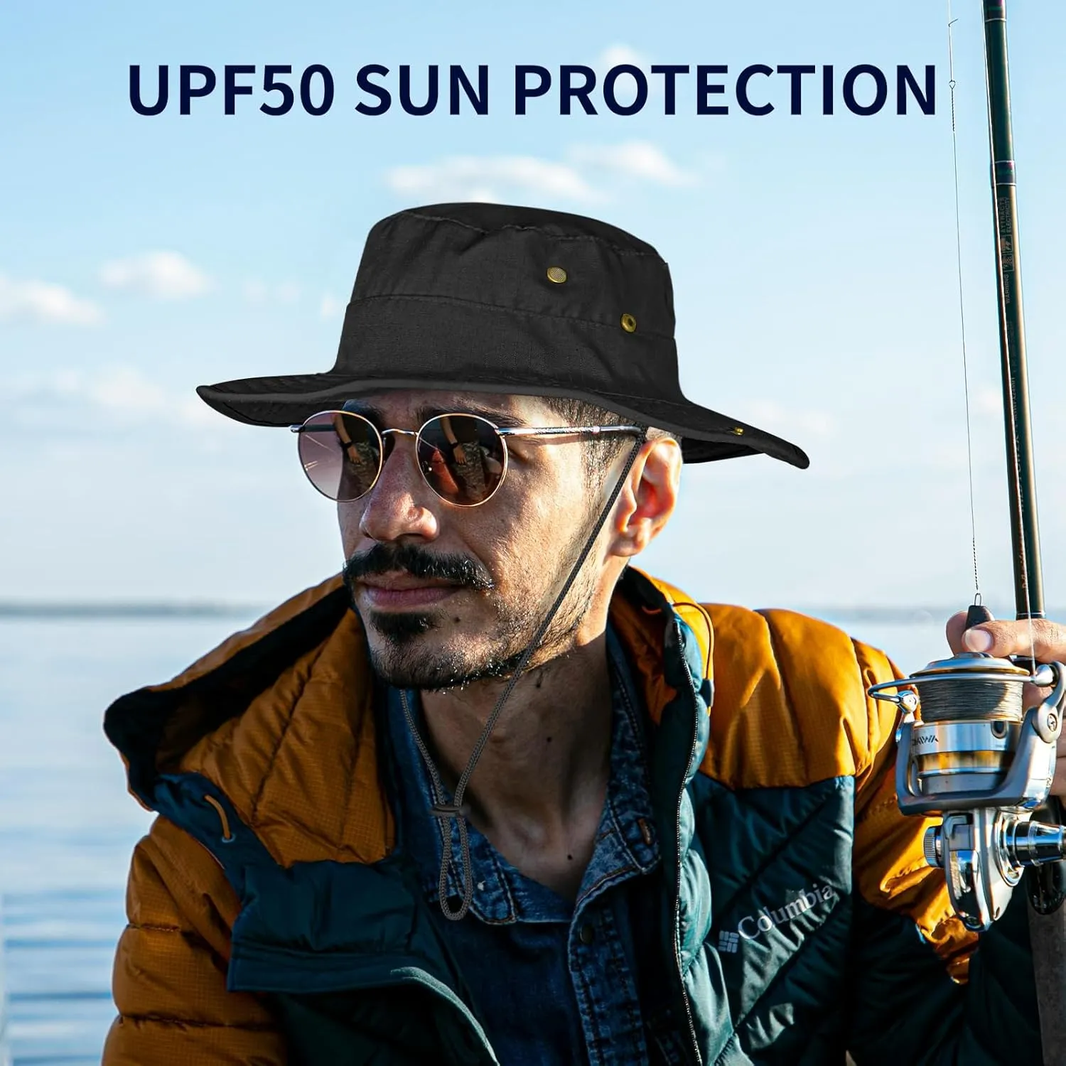 Sun Hats for Men Women Boonie Hat Foldable Fishing Hat UPF 50  Bucket Hat for Fishing Hiking Garden Safari Beach