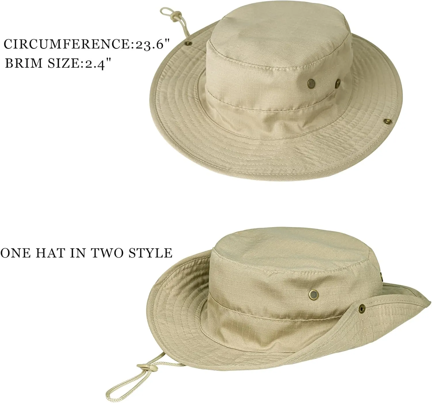 Sun Hats for Men Women Boonie Hat Foldable Fishing Hat UPF 50  Bucket Hat for Fishing Hiking Garden Safari Beach