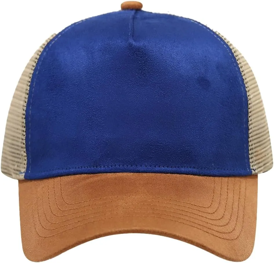 Vintage Suede Baseball Cap for Men Women Summer Mesh Baseball Cap Trucker Mesh Hat Sun Caps Golf Sports Snapback Hat