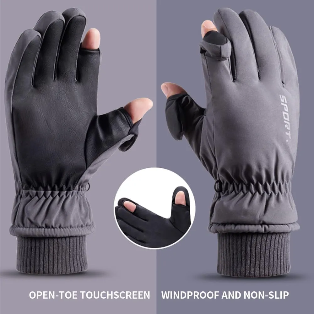 Warm Gloves Men's Warm Gloves Touch Screen Winter Gloves Thickened Outdoor Ski Gloves Winter Riding Gloves Lightweight