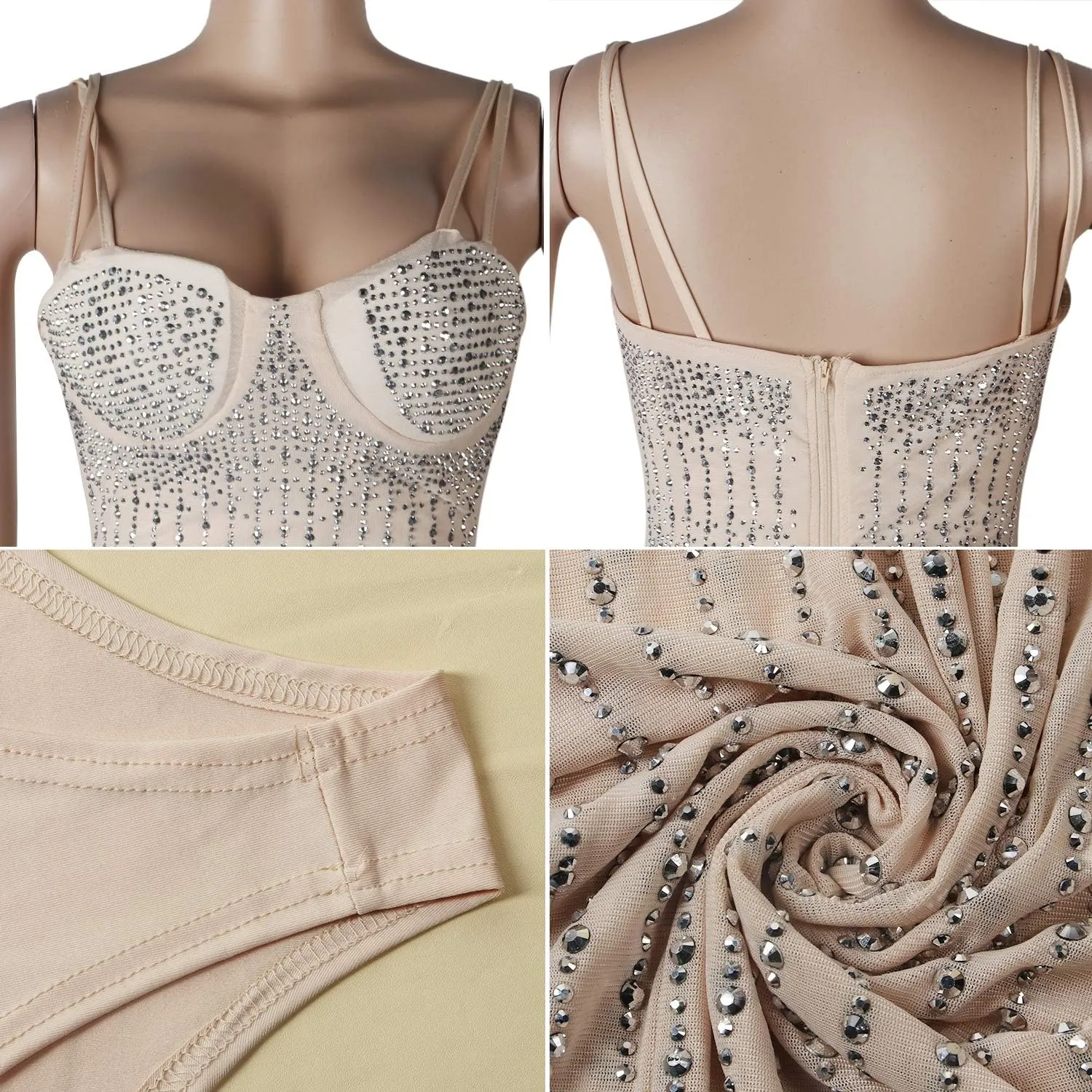 Women Long Sleeve Birthday Dresses Sexy hot Diamond Process Sexy Dress Party Club Night Dress