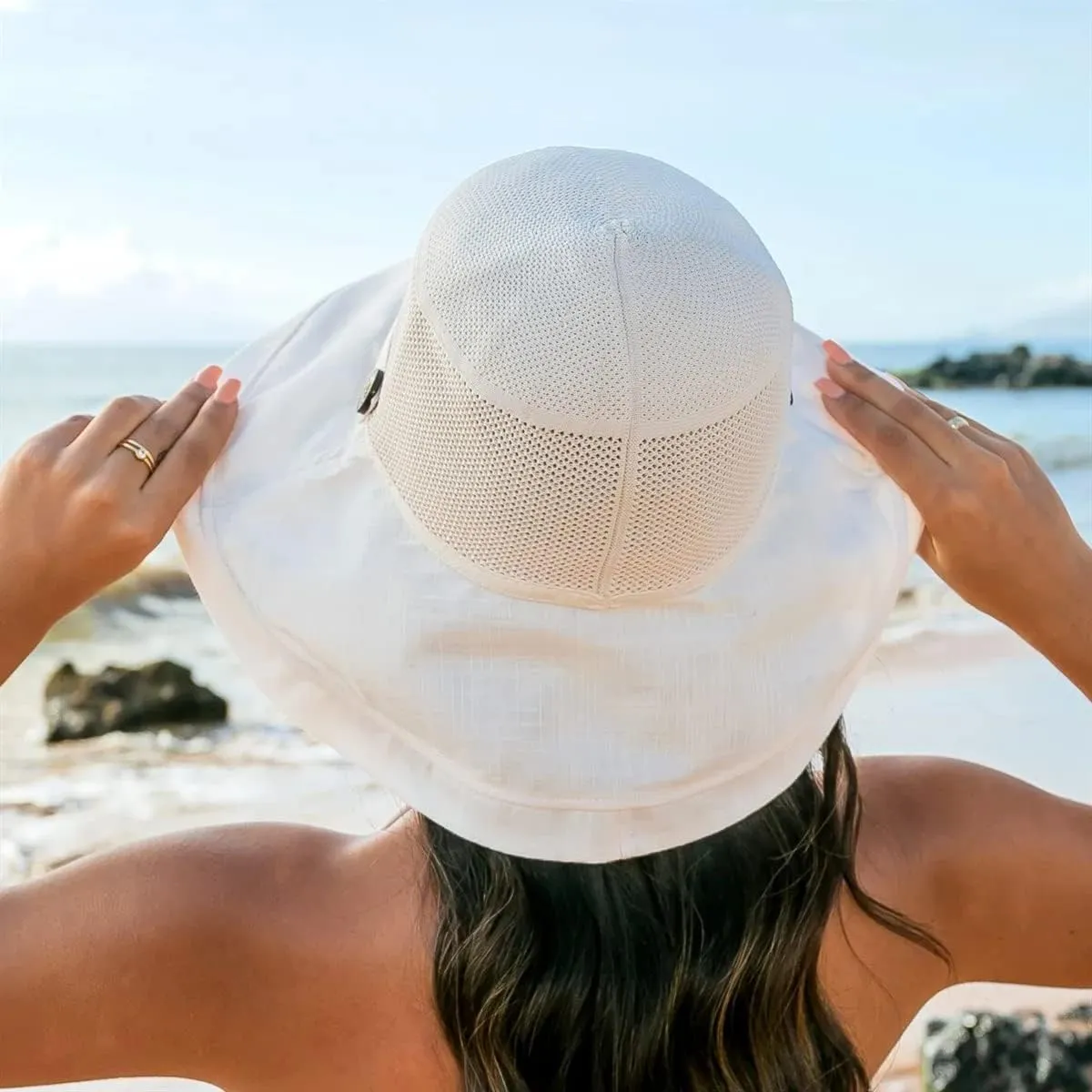 Women Summer Wide-Brim UV-Protection Sun-Hat Outdoor Breathable Finshing-Hat for Travel