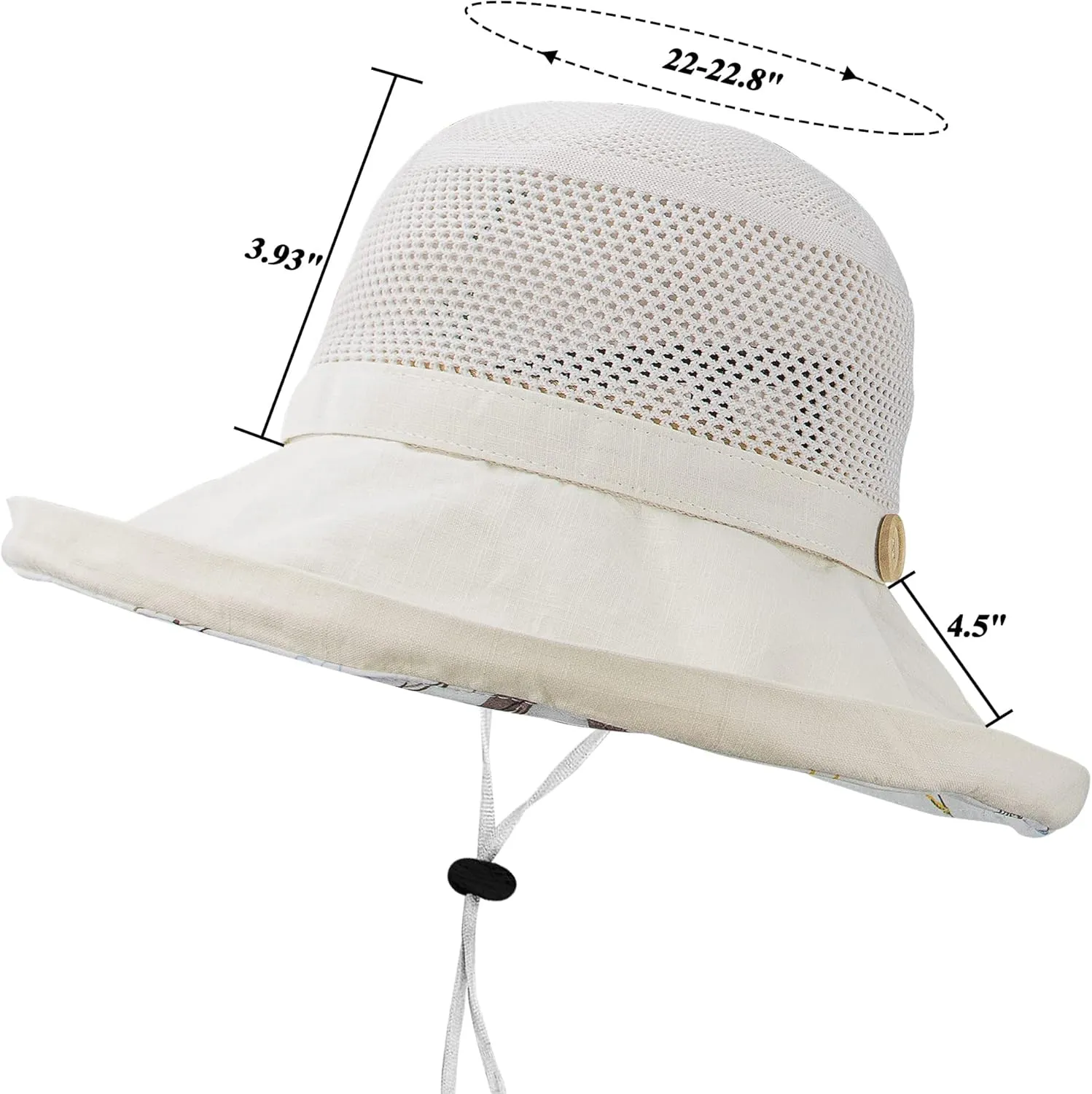 Women Summer Wide-Brim UV-Protection Sun-Hat Outdoor Breathable Finshing-Hat for Travel