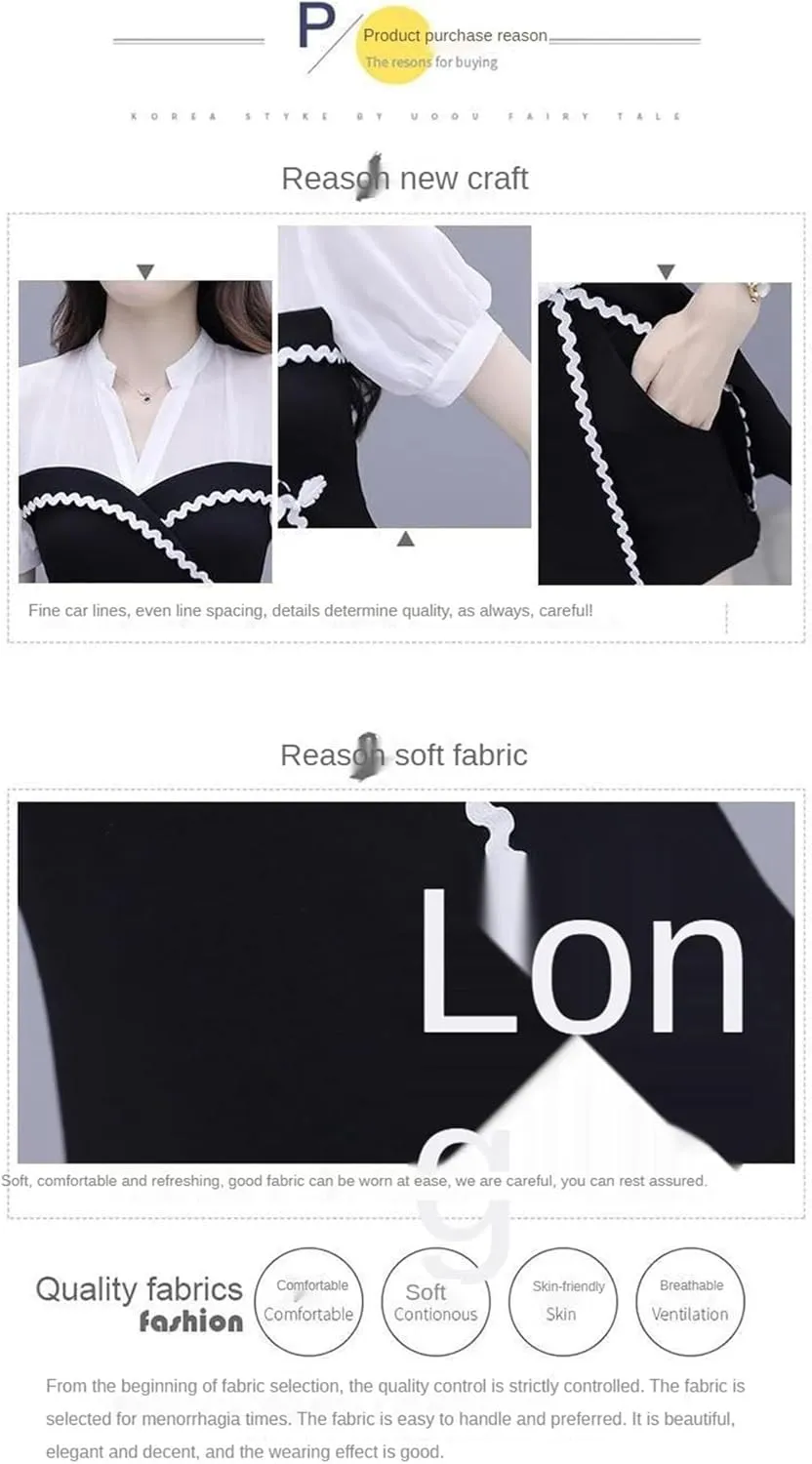 Women's Suit Skirt Slim Shows Thin Korean Temperament Cheongsam Tops Shorts 2 Two Piece Set
