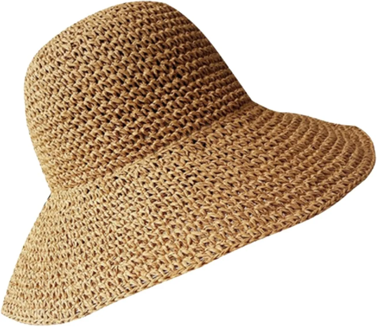 Womens Sun Straw Hat Wide Brim Summer Hat Foldable Roll up Floppy Beach Hats for Women Girl UPF 50 