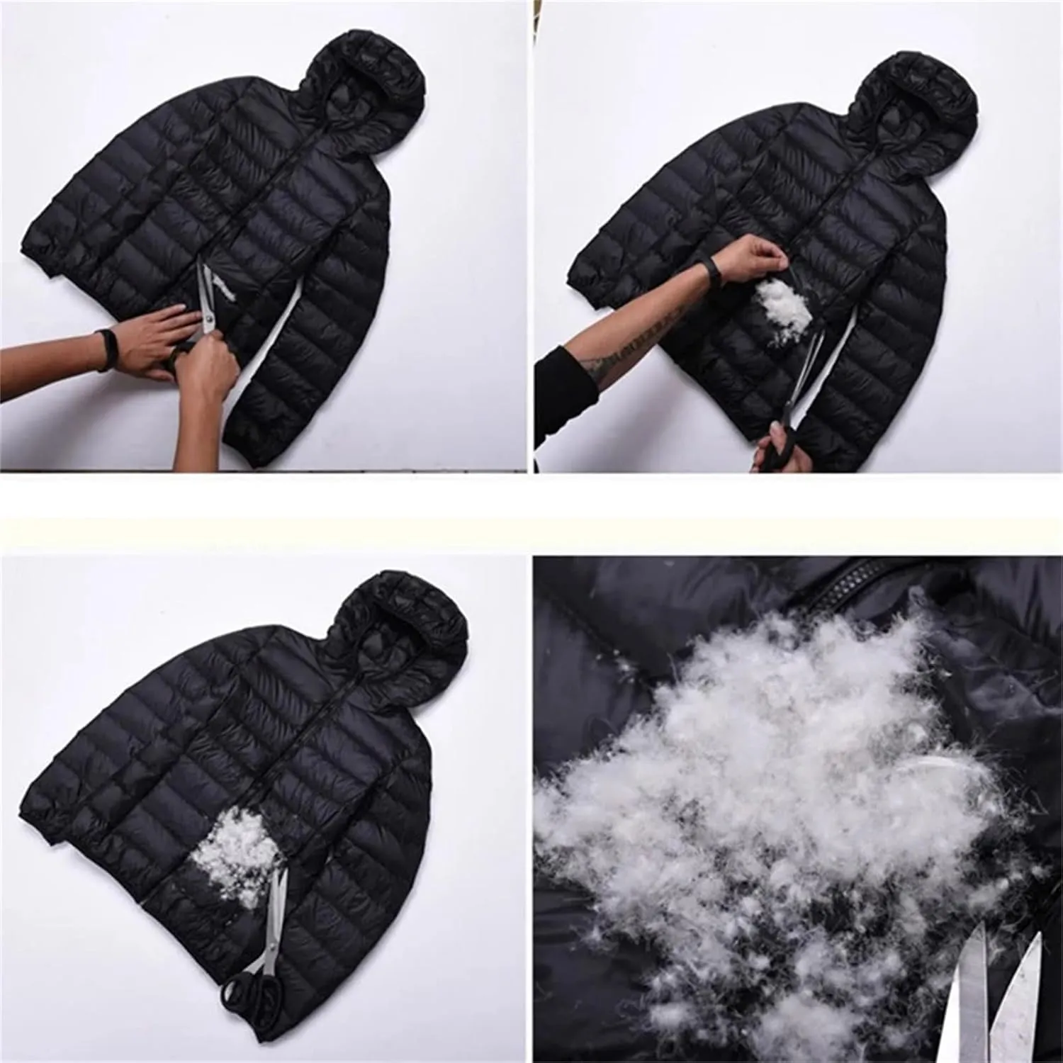 Womens White Duck Down Winter Lightweight Hood Jackets Women Down Coats Puffer Warm Portable Thin Female Outwears