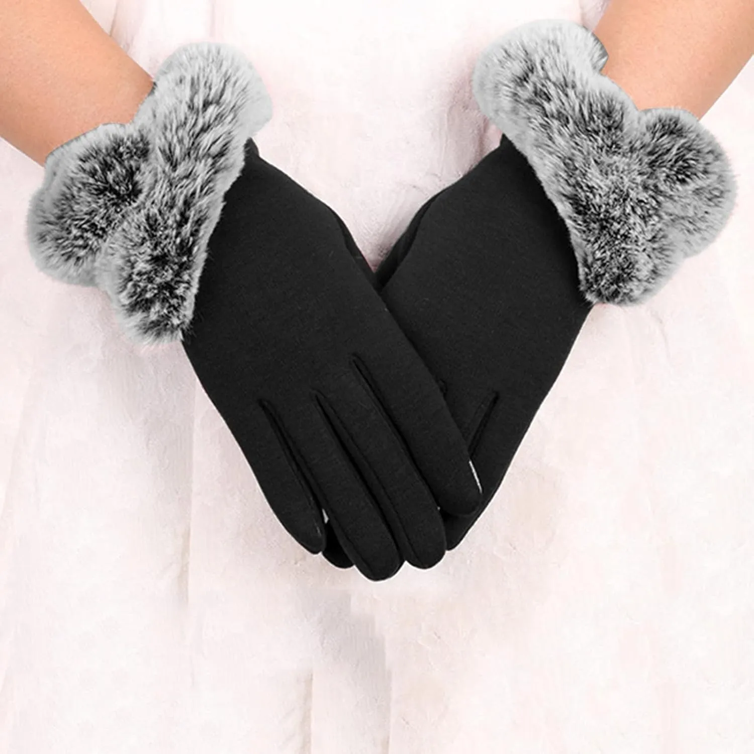 Womens Winter Gloves Women's Winter Touchscreen Gloves Winter Gloves for Women Elastic Cuff Knit Gloves for Cold Weather