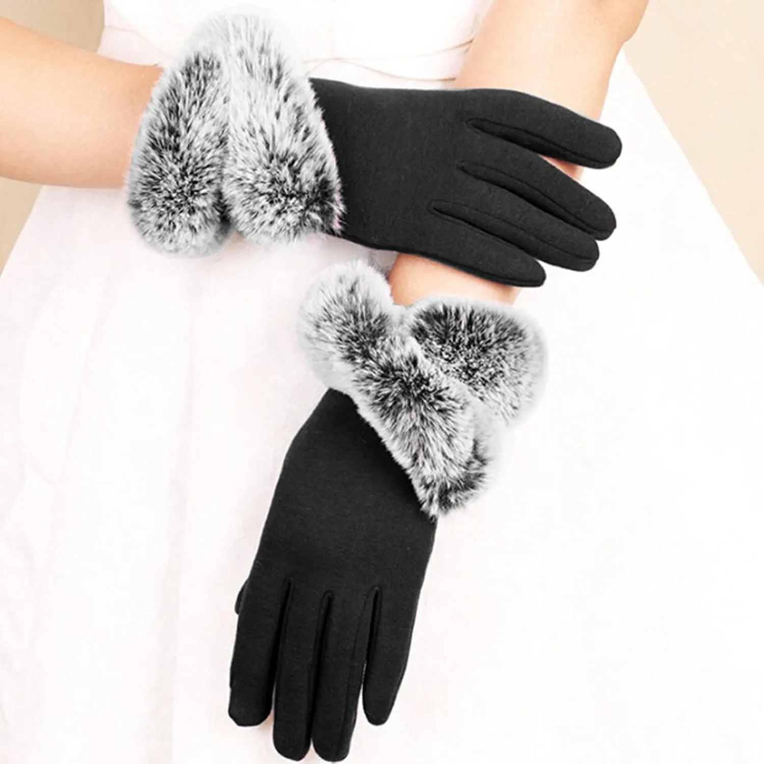 Womens Winter Gloves Women's Winter Touchscreen Gloves Winter Gloves for Women Elastic Cuff Knit Gloves for Cold Weather