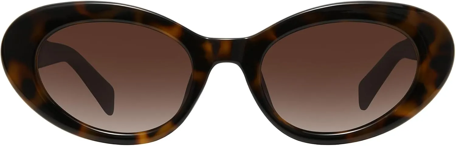 WOWSUN Retro Oval Cat Eye Sunglasses Womens Polarized Y2K Trendy Sunglasses