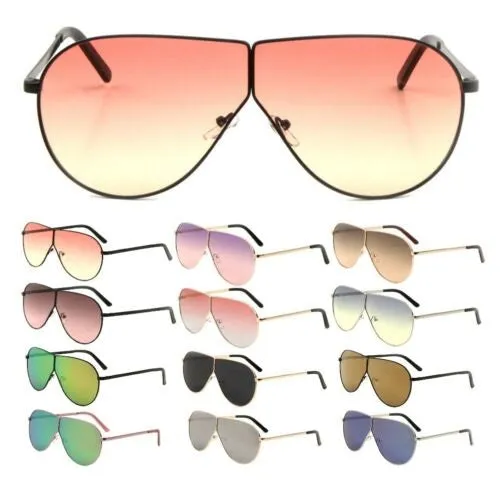 XL Oversized Split Shield Retro Aviator Sunglasses