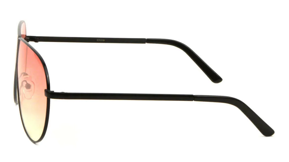 XL Oversized Split Shield Retro Aviator Sunglasses