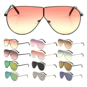 XL Oversized Split Shield Retro Aviator Sunglasses