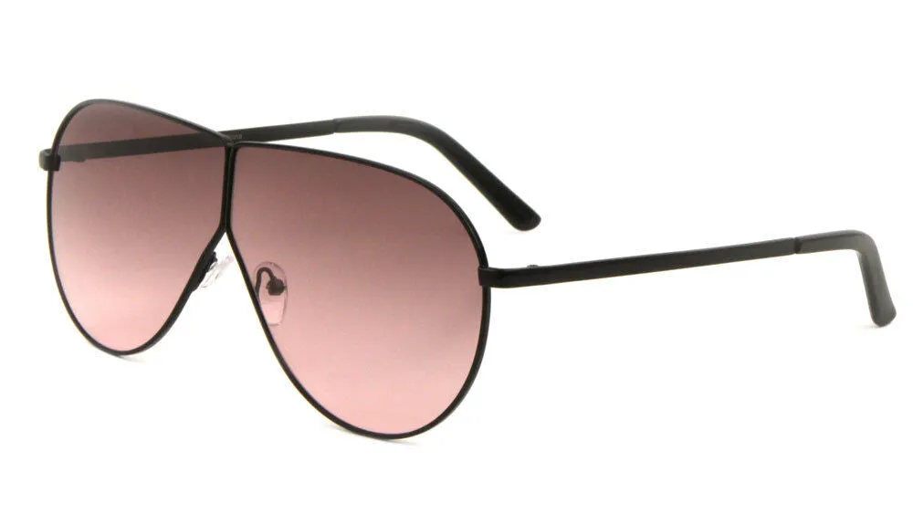 XL Oversized Split Shield Retro Aviator Sunglasses